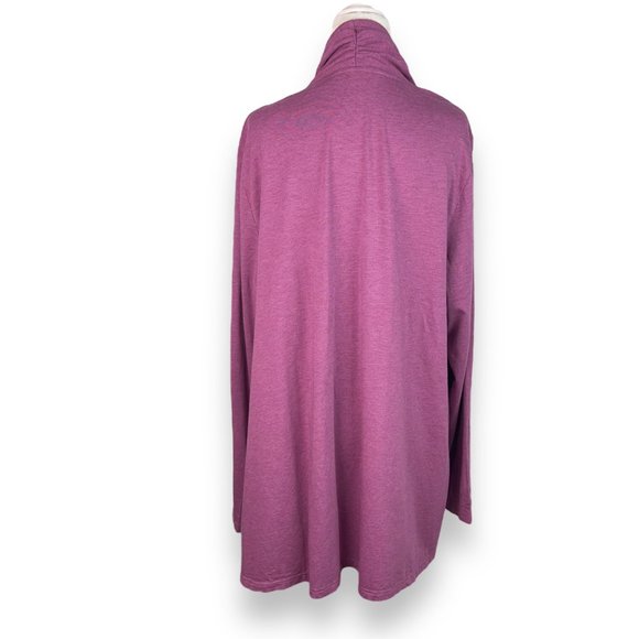 Lands’ End Tie Front Cardigan Top in Heather Mauve - Picture 8 of 9